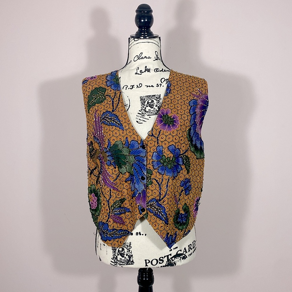 Vintage Fashion Fantasy beaded vest S